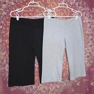 Vital Women's Capri Pants Set of 2 Medium Gray/ Black Activewear Loungewear